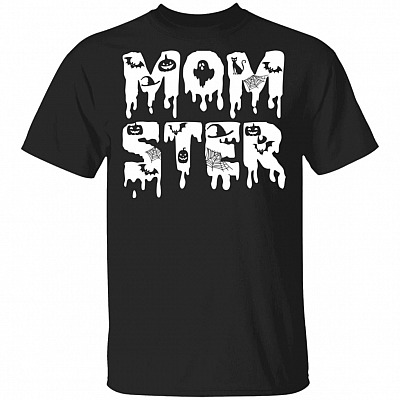 Momster Halloween Mom T-Shirt - Ladies Halloween Shirt, Black, Unisex T-Shirt