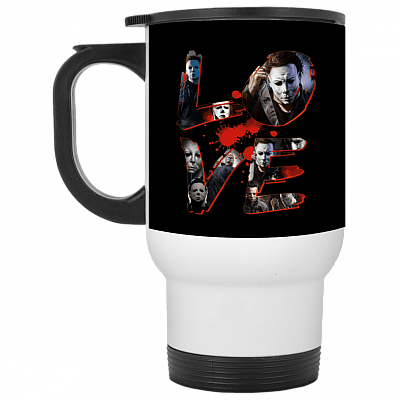 14 oz. White Travel Mug