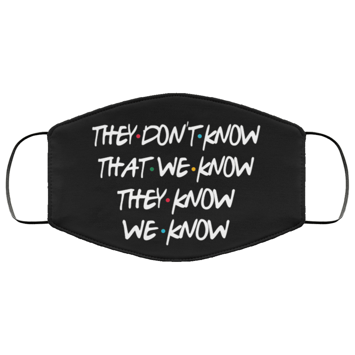 They Don't Know That We Know They Know We Know Washable Reusable Custom - Printed Cloth Face Mask Cover, Black, Cloth Face Cover