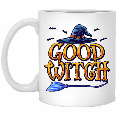 Good Witch Bad Witch Ceramic Coffee Mug - Travel Mug - Water Bottle - Color Changing Mug, White, 11 oz. White Mug