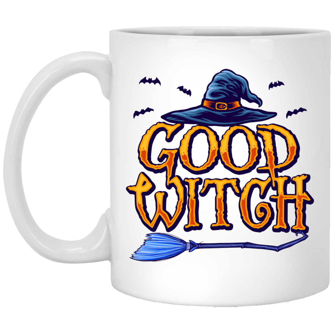 Good Witch Bad Witch Ceramic Coffee Mug - Travel Mug - Water Bottle - Color Changing Mug, White, 11 oz. White Mug