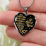 When I Tell You I Don’t Say It Out Of Habit I Love You Heart Pendant Necklace - Necklace For Wife From Husband - Heart Luxury Necklace (Silver)