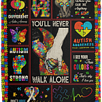 Proud Autism Awareness Family Puzzle Heartbeat Fleece Sherpa Blanket - You'll Never Walk Alone Autism Blanket, White, Cozy Plush Fleece Blanket - 50x60 Proud Autism Awareness Family Puzzle Heartbeat Fleece Sherpa Blanket - You'll Never Walk Alone Autism Blanket, White, Cozy Plush Fleece Blanket - 50x60