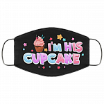 I'm His Cupcake Her StudMuffin Washable Washable Reusable Custom - Printed Cloth Face Mask Cover, Black, Cloth Face Cover