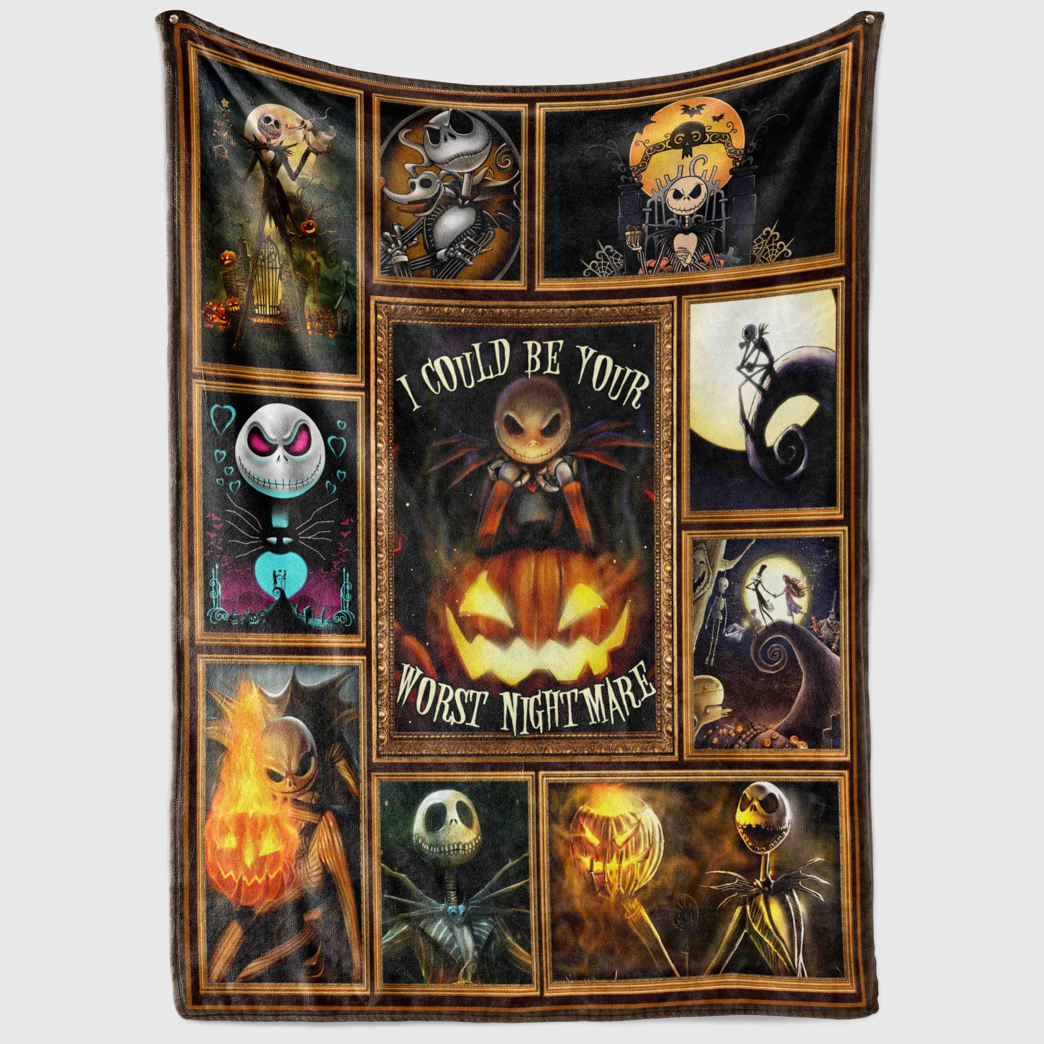 2VT. Worst Nightmare Jack Halloween blanket mockup