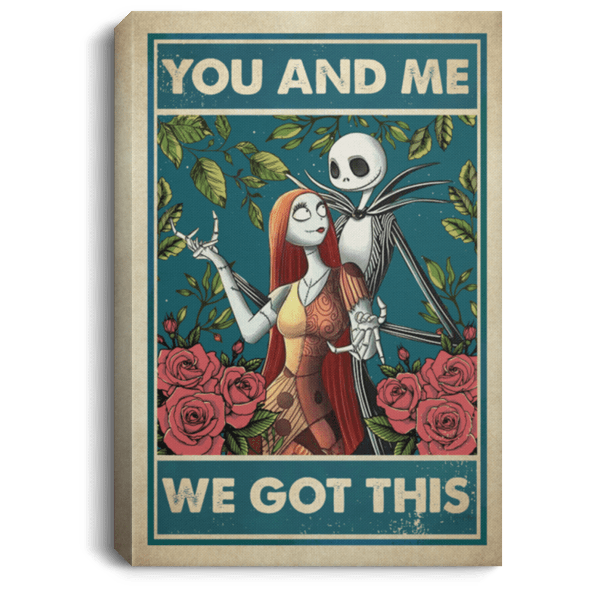 You And Me We Got This Jack Skellinton And Sally Gallery Wrapped Framed Canvas Prints - Unframed Poster, White, 0.75'' Framed Canvas