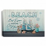Beach Best Escape Anyone Can Have Framed Canvas Print - Unframed Poster, White, 0.75'' Framed Canvas