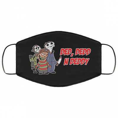 Ded Dedd n Deddy Jason Voorhees Michael Myers Freddy Krueger Washable Reusable - Cloth Face Mask Cover, Black, Cloth Face Cover