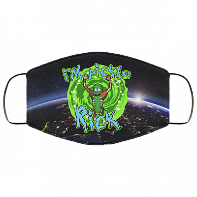 I'm Pickle Rick Funny Fick and Morty Washable Reusable Custom - Printed Cloth Face Mask Cover, White, Cloth Face Cover