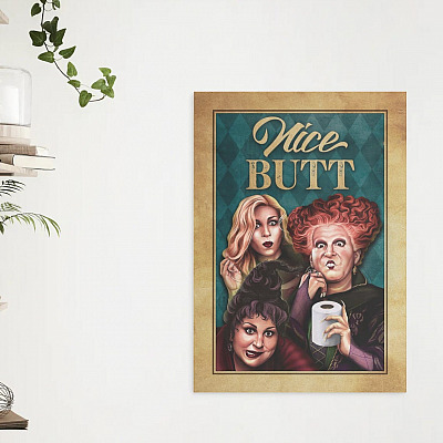 Alternative view of Nice Butt Hocus Pocus Witch Halloween Framed Canvas Prints - Unframed Poster - Nice Butt Bathroom Wall Decor