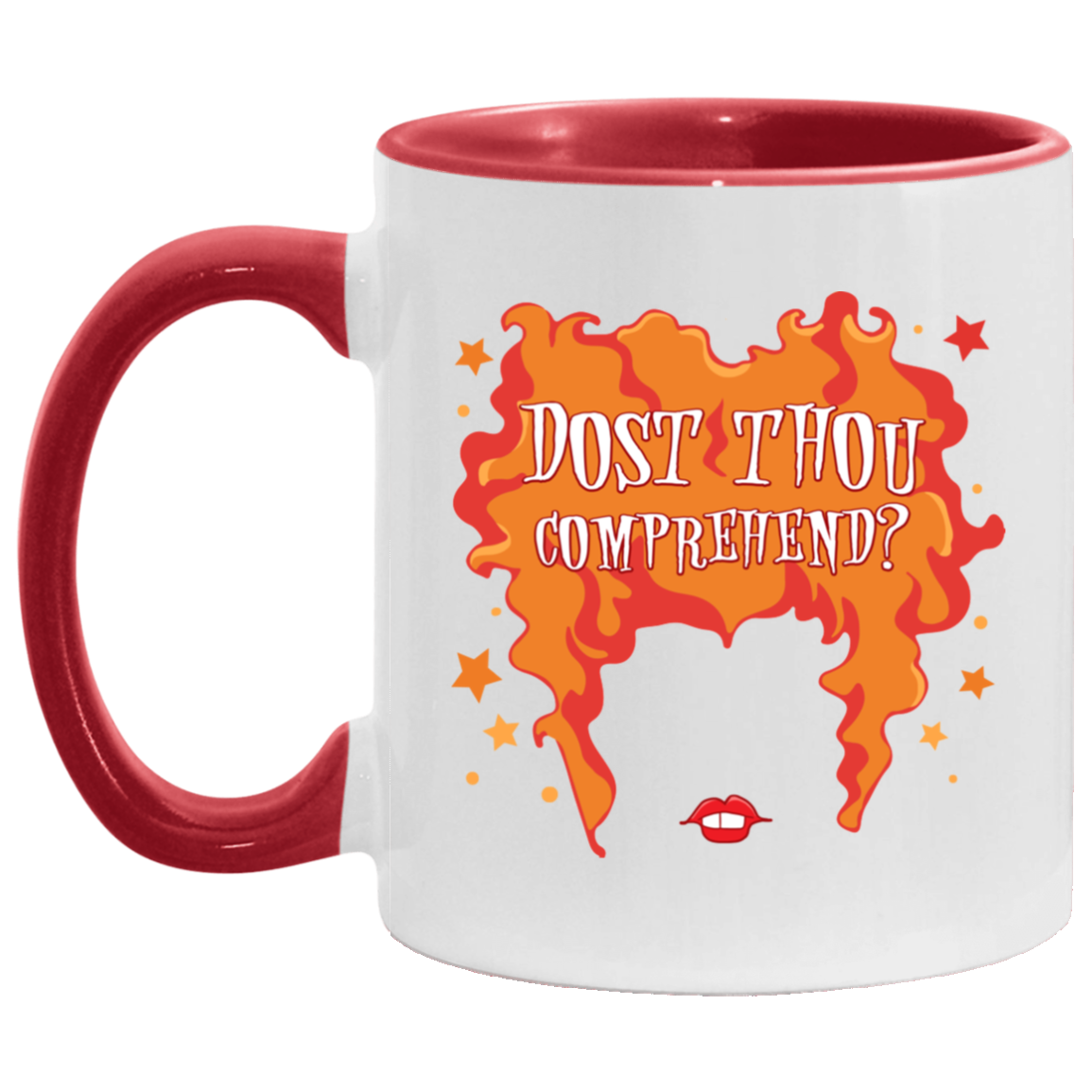 Dost Thou Comprehend Winifred Hocus Pocus Accent Mug, White/Red, 11 oz. Accent Mug