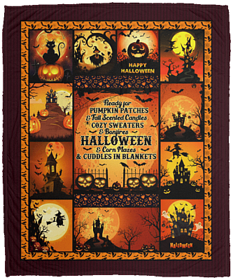 Ready For Pumpkin Patches And Cuddles In Blankets Super Soft Comfort Warmth Printed Fleece Blanket - Premium Sherpa Blanket - Woven Blanket, White, Cozy Plush Fleece Blanket - 50x60