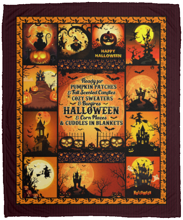 Ready For Pumpkin Patches And Cuddles In Blankets Super Soft Comfort Warmth Printed Fleece Blanket - Premium Sherpa Blanket - Woven Blanket, White, Cozy Plush Fleece Blanket - 50x60