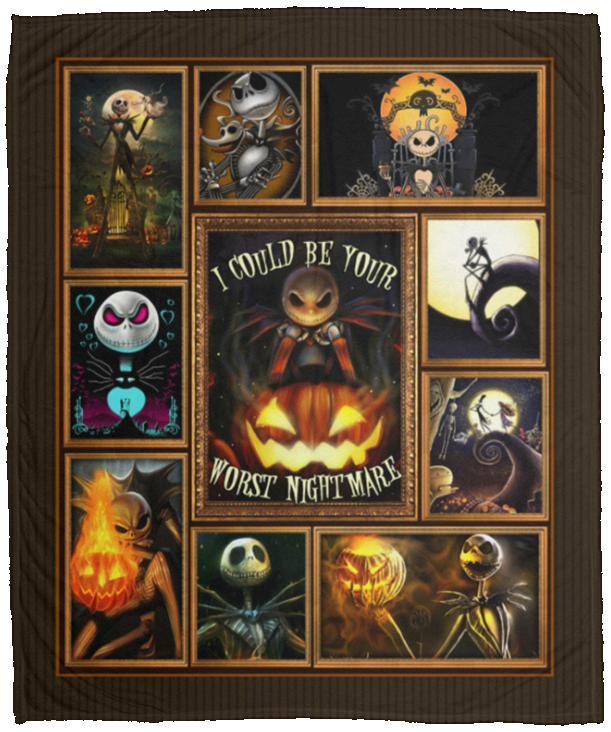 I Could Be Your Worst Nightmare Jack Halloween Fleece Blanket - Premium Sherpa Blanket - Woven Blanket, White, Cozy Plush Fleece Blanket - 50x60 I Could Be Your Worst Nightmare Jack Halloween Fleece Blanket - Premium Sherpa Blanket - Woven Blanket, White, Cozy Plush Fleece Blanket - 50x60
