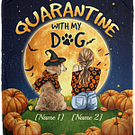 Personalized Quarantine With My Dog Golden Retriever Halloween Fleece Blanket - Premium Sherpa Blanket, White, Cozy Plush Fleece Blanket - 50x60 Personalized Quarantine With My Dog Golden Retriever Halloween Fleece Blanket - Premium Sherpa Blanket, White, Cozy Plush Fleece Blanket - 50x60