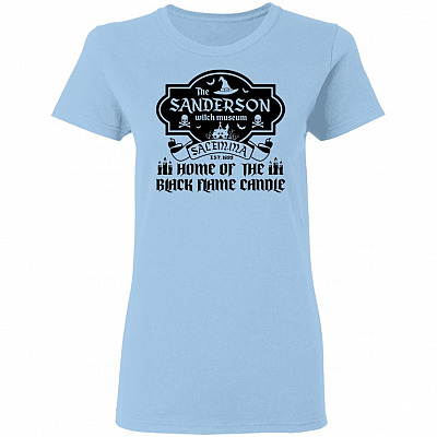 The Sanderson Witch Museum Home Of The Black Flame Candle Ladies T-Shirt - Premium Ladies Triblend Dolman Sleeve Shirt, Light Blue, Ladies T-Shirt