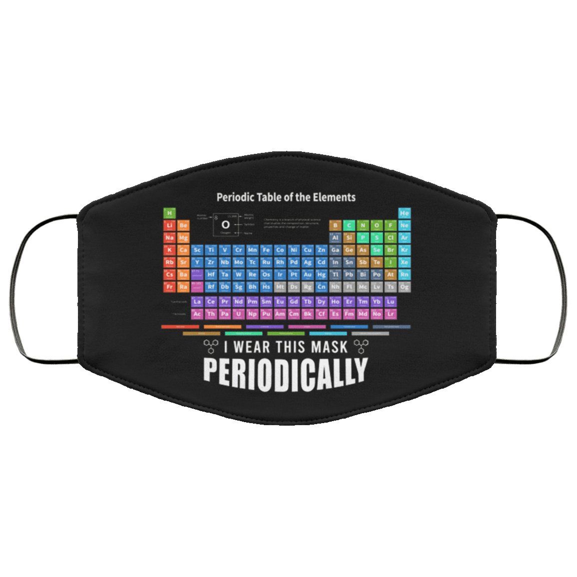 I Wear This Mask Periodically Washable Reusable Custom - Periodic Table Of The Elements Cloth Face Mask Cover, Black, Cloth Face Cover I Wear This Mask Periodically Washable Reusable Custom - Periodic Table Of The Elements Cloth Face Mask Cover, Black, Cloth Face Cover
