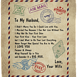 From Wife To My Husband I Didn't Marry You So I Could Live With You Fleece Blanket - Premium Sherpa Blanket, White, Cozy Plush Fleece Blanket - 50x60 From Wife To My Husband I Didn't Marry You So I Could Live With You Fleece Blanket - Premium Sherpa Blanket, White, Cozy Plush Fleece Blanket - 50x60