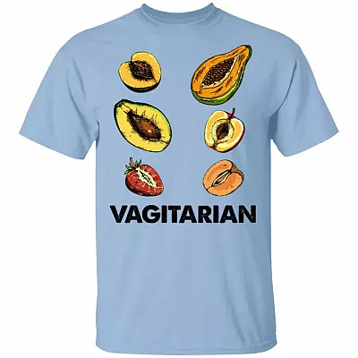 Vegan Vagitarian T-Shirt - Funny Saying Shirt, Light Blue, Unisex T-Shirt