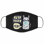 Funny Llama Keep Your Distance Washable Reusable Custom – Printed Cloth Face Mask Cover, Black, Cloth Face Cover
