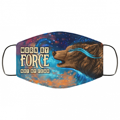 Worn By Force Not By Fear Washable Reusable Custom Printed Cloth Face Mask Cover, White, Cloth Face Cover