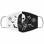 Nightmare Before Christmas Jack Skellington and Sally Face Washable Reusable Custom - Printed Cloth Face Mask Cover, White, Cloth Face Cover
