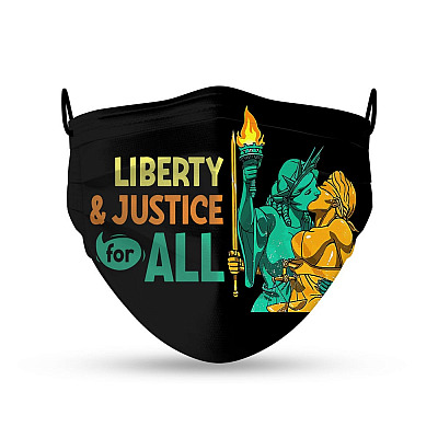 Alternative view of Liberty And Justice For All Washable Reusable Custom Printed Cloth Face Mask Cover