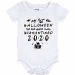 My First Halloween the One Where I Was Quarantined Baby Onesie - Baby Infant Bodysuit, White, Baby Onesie - 12 Month