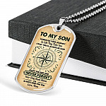 To My Son Wherever Your Journey in Life May Take You Dog Tag Pendant Necklace - Dog Tag (Silver)