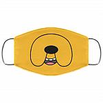 Adventure Time Washable Reusable Custom – Funny Jake the Dog Printed Cloth Face Mask Cover, White, Cloth Face Cover