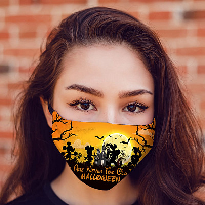 Alternative view of We Are Never Too Old for Halloween Washable Reusable Custom - Printed Cloth Face Mask Cover