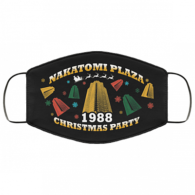 Nakatomi Plaza Washable Reusable Custom – Die Hard Printed Cloth Face Mask Cover, Black, Cloth Face Cover