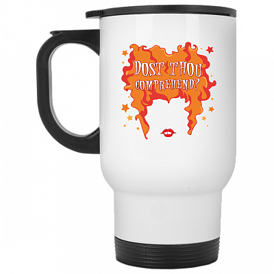 14 oz. White Travel Mug