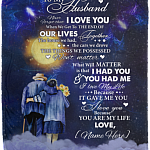 Personalized to My Husband Never Forget That I Love You When We Get to the End Fleece Blanket - Sherpa Blanket, White, Cozy Plush Fleece Blanket - 50x60