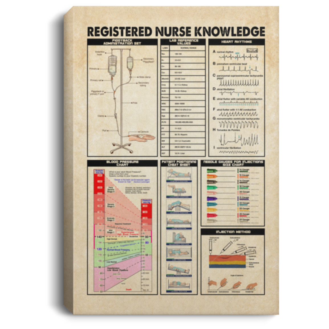 Registered Nurse Knowledge Gallery Wrapped Framed Canvas Prints - Unframed Poster - Home Decor Wall Art, White, 0.75'' Framed Canvas