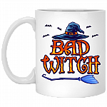 Bad Witch Good Witch Ceramic Coffee Mug - Travel Mug - Water Bottle - Color Changing Mug, White, 11 oz. White Mug