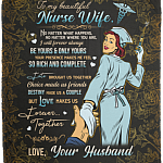 To My Beautiful Nurse Wife No Matter What Happens I Will Forever Always Be Yours Fleece - Premium Sherpa Blanket, White, Cozy Plush Fleece Blanket - 50x60