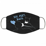 Six Feet Back Batman Washable Reusable Custom - Funny Super Hero Printed Cloth Face Mask Cover, Black, Cloth Face Cover