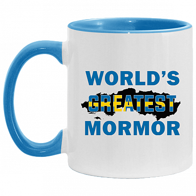 Sweden Flag World Greatest Mormor Accent Mug, White/Light Blue, 11 oz. Accent Mug