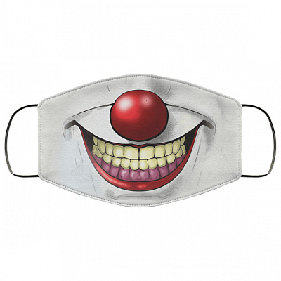 Horror Halloween Movie Retro Mask IT Mouth Mask Balloon Pennywise Killer Washable Reusable Custom – Printed Cloth Face Mask Cover, White, Cloth Face Cover