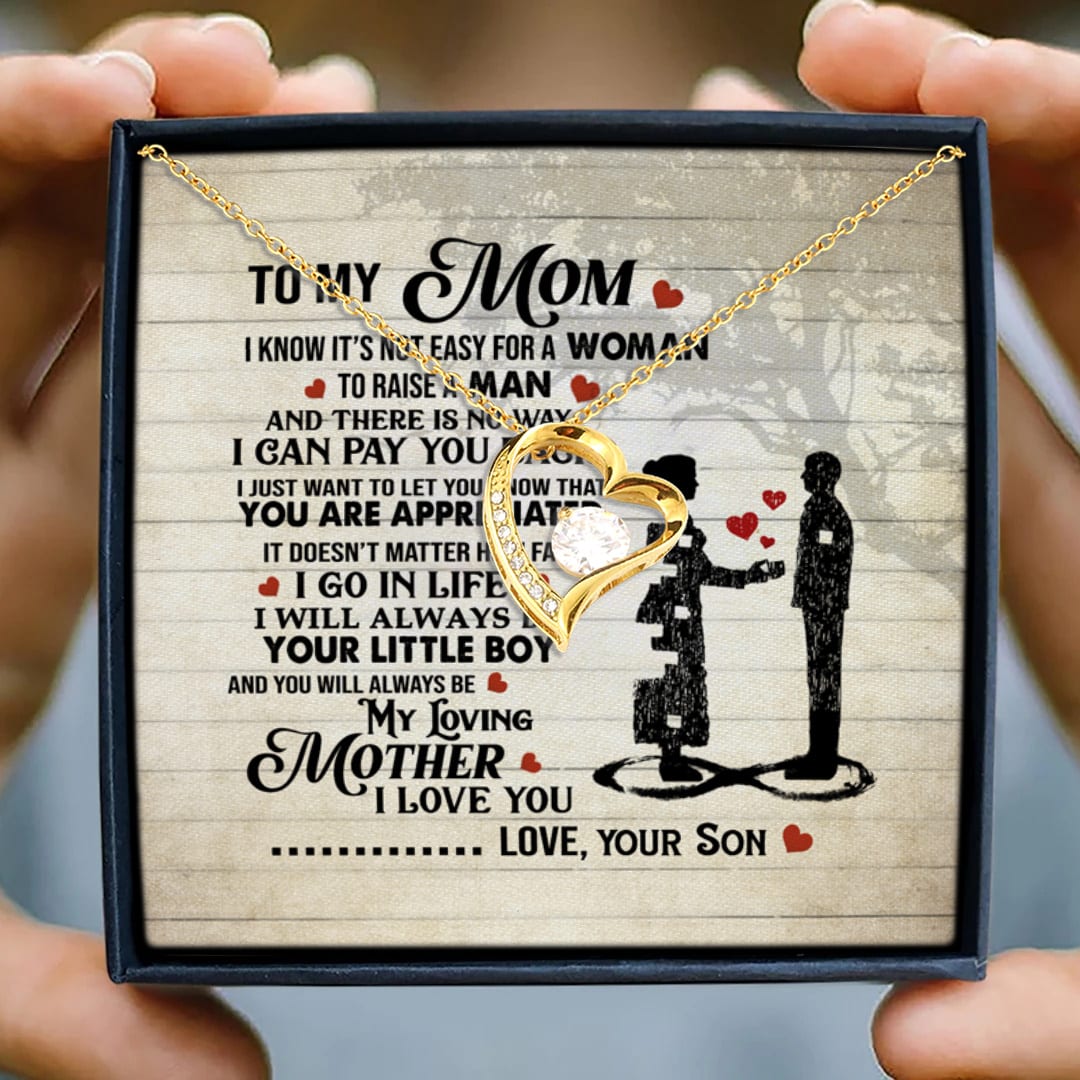 1. To My Mom_Son Forever Love Necklace (Gold) 3