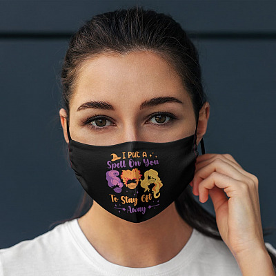 Alternative view of I Put A Spell On You To Stay 6ft Away Hocus Pocus Washable Reusable Custom - Cloth Face Mask Cover