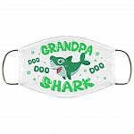 Grandpa Shark Doo Doo Doo Washable Reusable Printed Cloth Face Mask Cover - Family Shark Facemask, White, Cloth Face Cover
