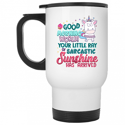 14 oz. White Travel Mug