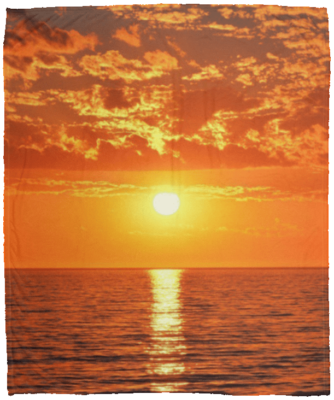 Sunset Beautiful Summer Beach Lover Fleece Blanket - Mink Sherpa Blanket - Woven Blanket, White, Cozy Plush Fleece Blanket - 50x60