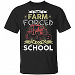 Born to Farm Forced to Go to School Youth Shirt, Black, Youth T-Shirt