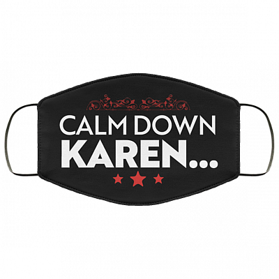Funny Calm Down Washable Reusable Custom - Printed Cloth Face Mask Cover, Black, Cloth Face Cover