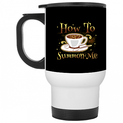 14 oz. White Travel Mug