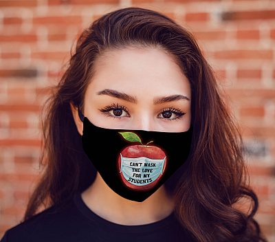 Alternative view of Can't Mask The Love For My Students Washable Reusable Custom-Printed Cloth Face Mask Cover