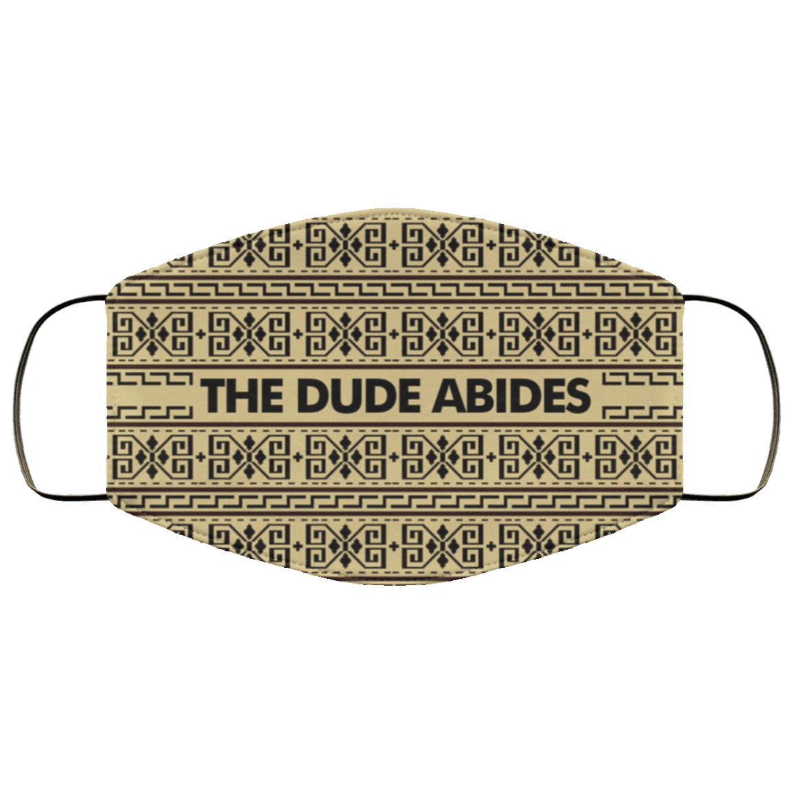 The Dude Abides - Lebowski Sweater Pattern Washable Reusable Custom - Printed Cloth Face Mask Cover, White, Cloth Face Cover